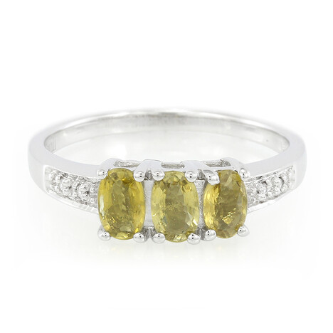 Anello placcato in platino con Tormalina Cuprian