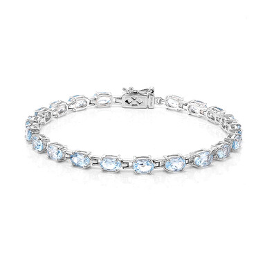 Himmelblauer Topas-Silberarmband