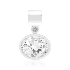 Zilveren hanger met een witte kunziet (Pallanova)