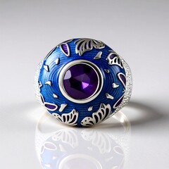 Anello in argento con Ametista (Adela Silber)
