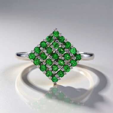 Bague en argent et Tsavorite de Tanzanie