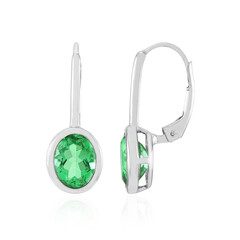 Boucles d'oreilles en argent et Quartz vert émeraude