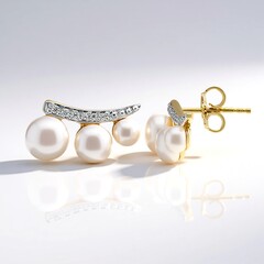 Orecchini in argento con Perla d'Acqua Dolce Bianca (TPC)