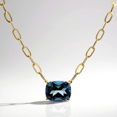 Collana in oro con Topazio Blu Londra (CIRARI)