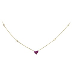 Gouden halsketting met Mozambique robijnen