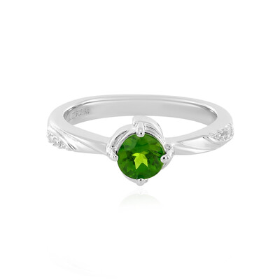 Anello in argento con Diopside Russo
