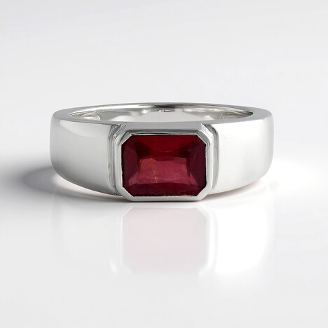 Bague en argent et Rubis de Madagascar