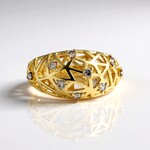 Anello in argento con Diamante Champagne I2 (Ornaments by de Melo)