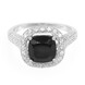 Bague en argent et Spinelle noir