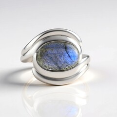 Anillo en plata con Labradorita azul de Maniry