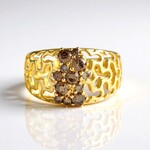 Anello in argento con Diamante Champagne I2 (Ornaments by de Melo)