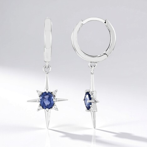 Orecchini in argento con Zaffiro Ceylon Blu