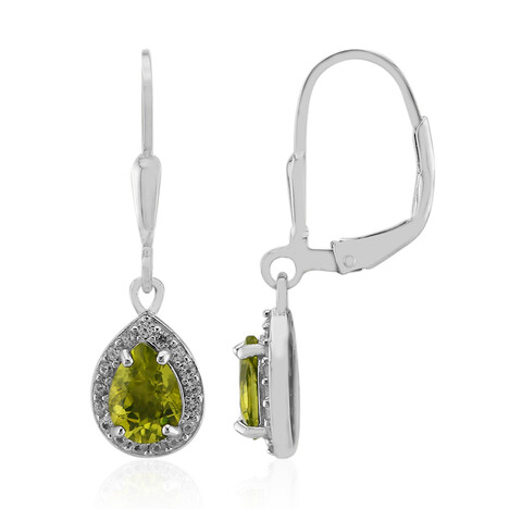Burmesischer Peridot-Silberohrringe