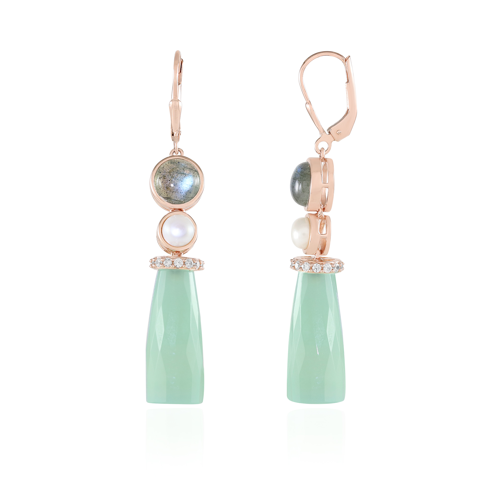 Orecchini in argento con Calcedonio Blu (Dallas Prince Designs