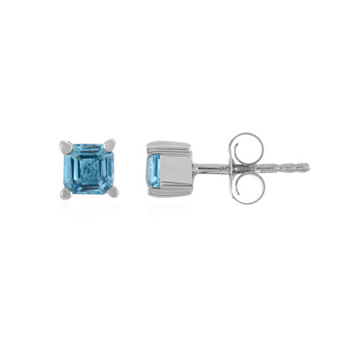 Orecchini in argento con Topazio Blu Svizzero
