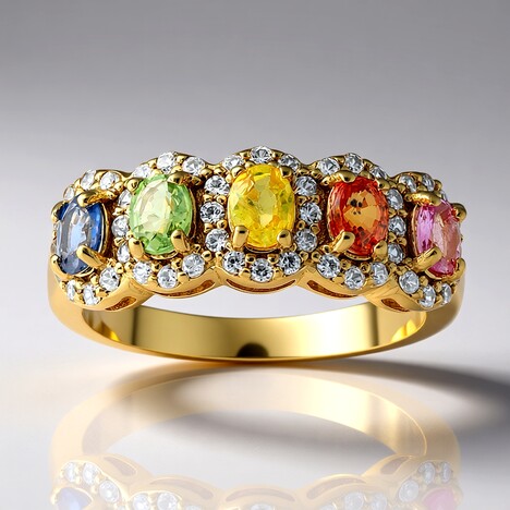 Anello in argento con Zaffiro Verde