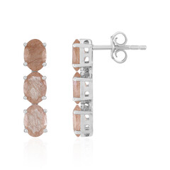 Boucles d'oreilles en argent et Quartz rutile cuivré