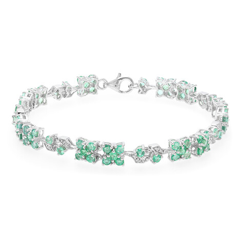 Brazalete en plata con Esmeralda de Zambia