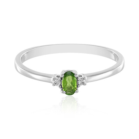 Zilveren ring met een Russische diopsied