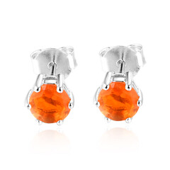 Äthiopischer Oranger Opal-Silberohrringe