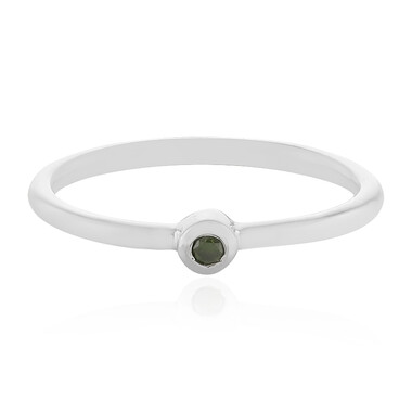 Anillo en plata con Diamante verde