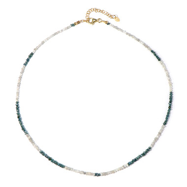 Zilveren halsketting met Fancy diamanten