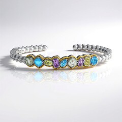 Bracciale in argento con Topazio Blu Svizzero