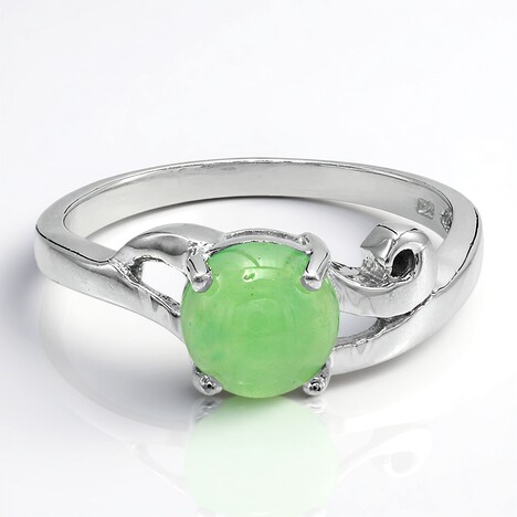 Anello in argento con Crisoprasio Imperiale