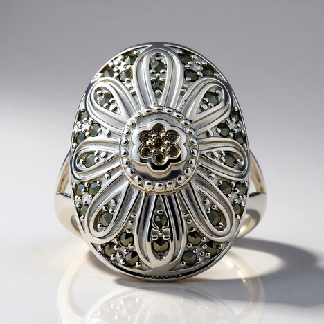 Anello in argento con Diamante Rose de France SI1 di Argyle (Annette classic)