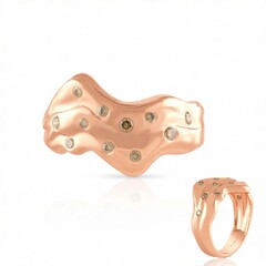 I2 Champagner-Brillant-Silberring (de Melo)