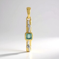 Ciondolo in argento con Smeraldo Color Paraiba