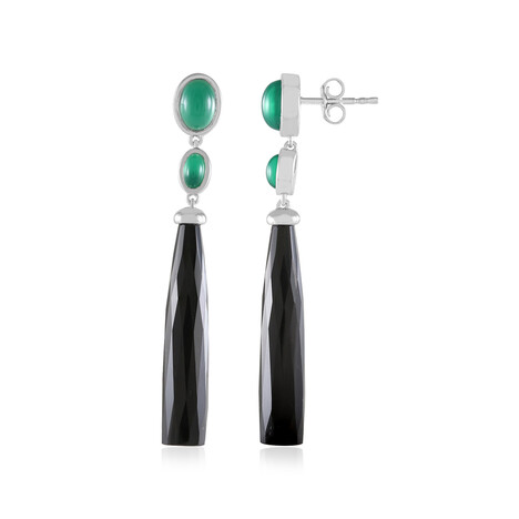 Zilveren oorbellen met zwarte onyxen (KM by Juwelo)