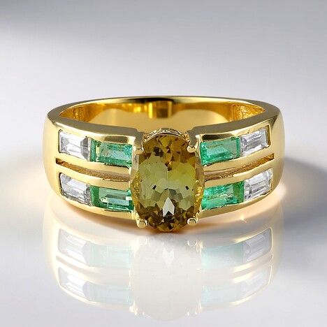 Anello in oro con Tanzanite Gialla (non riscaldata) (Adela Gold)