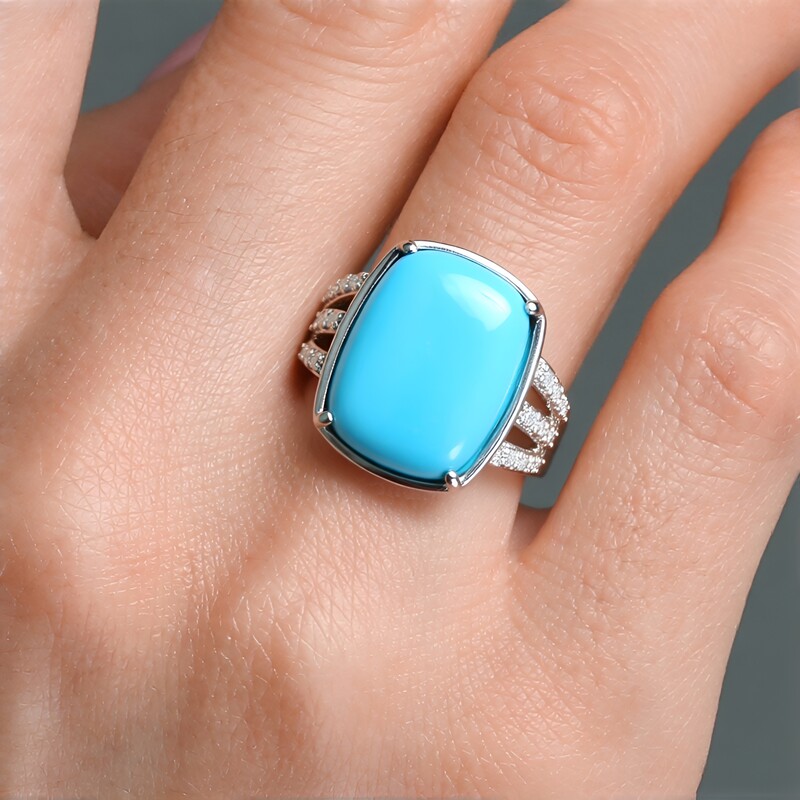 Kingman Turquoise Silver Ring (Faszination Türkis)