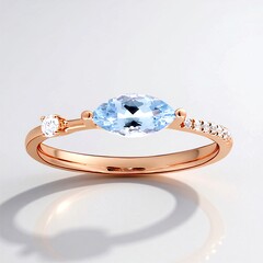Anello in oro con Acquamarina Brasiliana AAA (CIRARI)