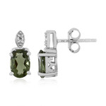 Pendientes en plata con Moldavita