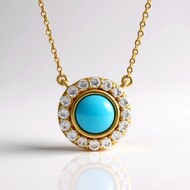 Collar en plata con Turquesa bella durmiente (Faszination Türkis)