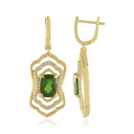 Orecchini in argento con Diopside Russo