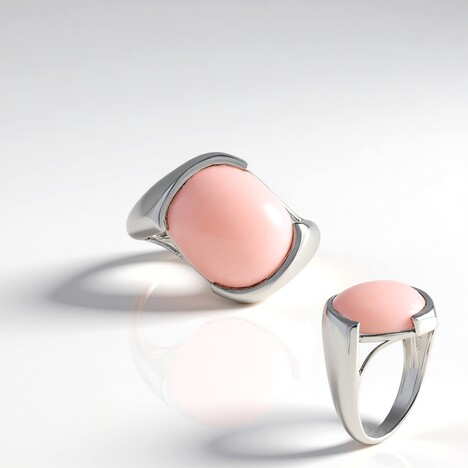 Bague en argent et Opale rose (de Melo Essence)