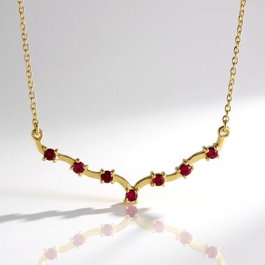 Collana in argento con Spinello Rosso