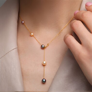 Collar en plata con Perla Ming púrpura