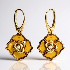 Orecchini in argento con Ambra Baltica Cognac