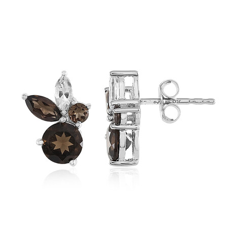 Boucles d'oreilles en argent et Quartz fumé