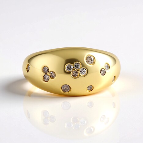 Anello in argento con Diamante Cioccolato I2