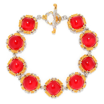 Bracelet en argent et Calcédoine rouge (Gems en Vogue)