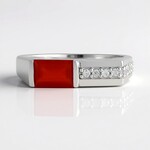 Anello in argento con Onice Rossa