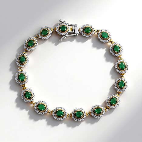 Bracciale in argento con Smeraldo Zambia (Gems en Vogue)