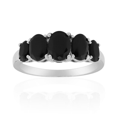 Schwarzer Onyx-Silberring