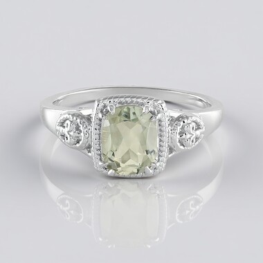 Grüner Amethyst-Silberring