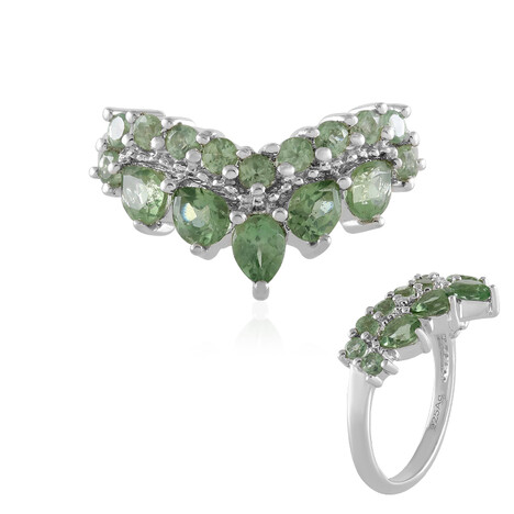 Grüner Apatit-Silberring